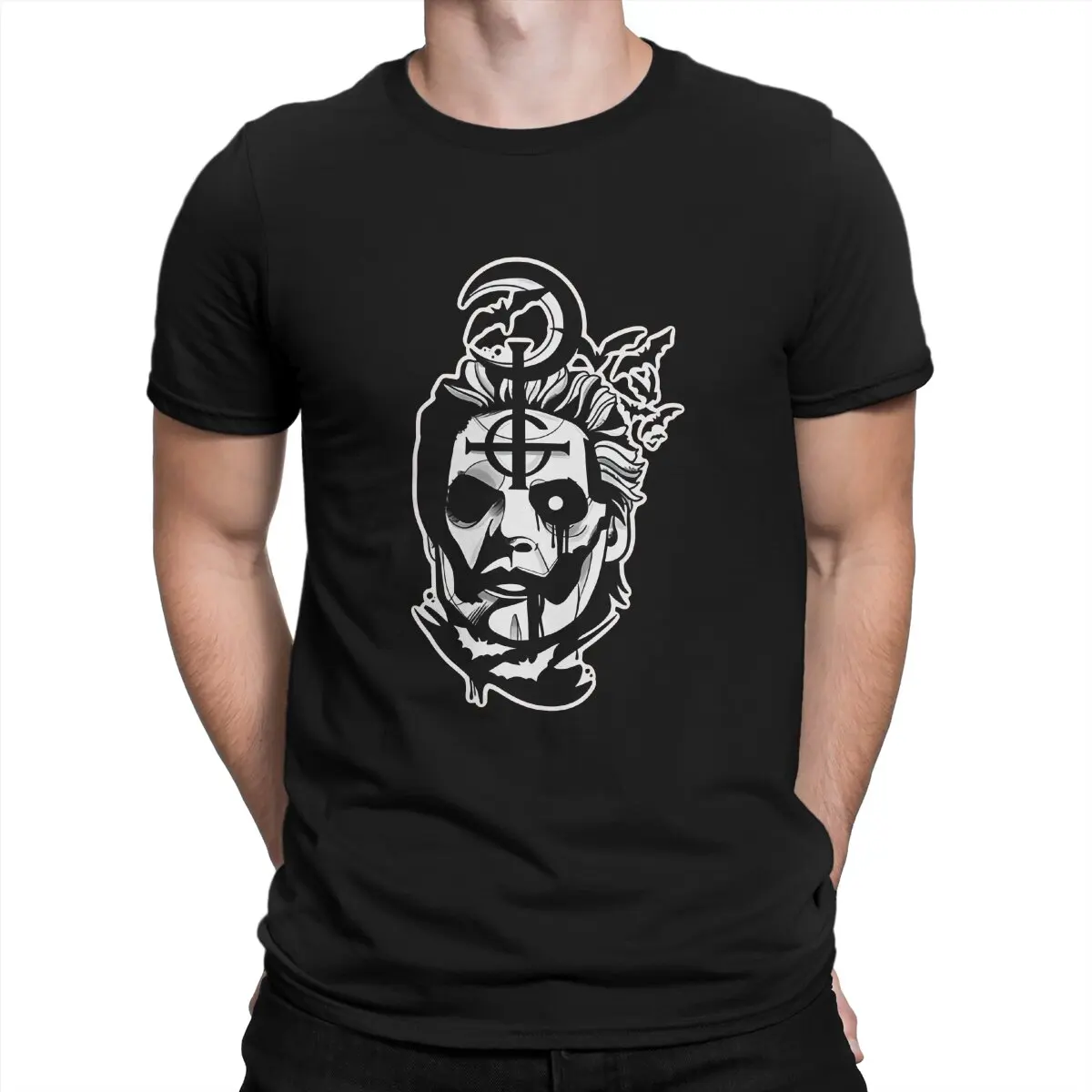 Papa emerit iv Fledermäuse Männer T-Shirt Ghost Band Neuheit T-Shirts Kurzarm T-Shirt mit rundem Kragen 100% Baumwolle bedruckte Kleidung