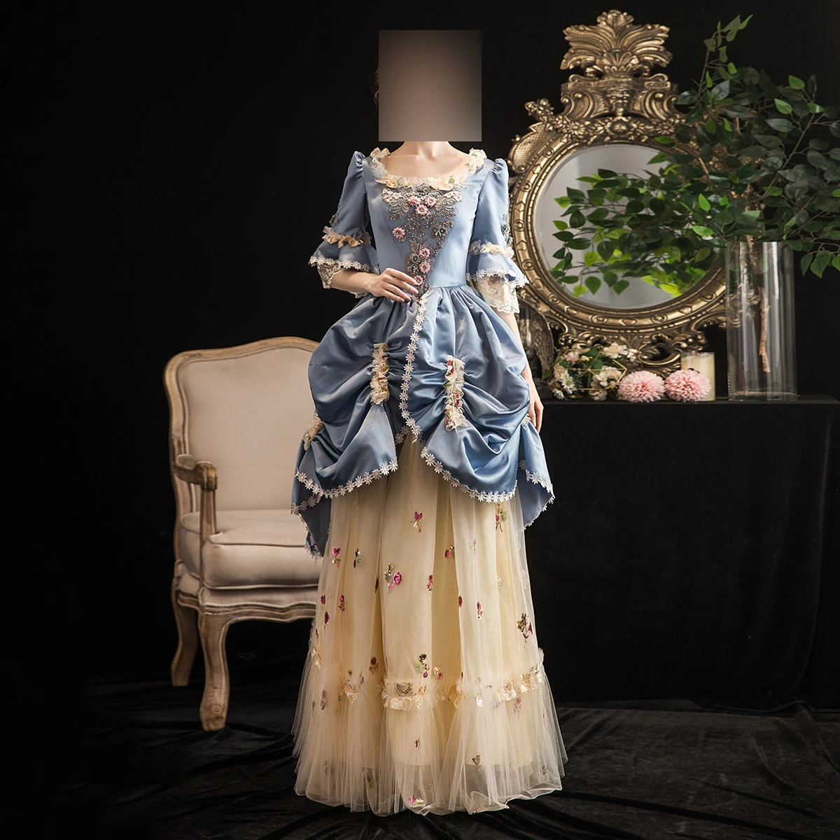 GUXQD High End Court Rococo Baroque Marie Antoinette Ball Gown 18th Century Renaissance Prom Party Dresses Masquerade Gown