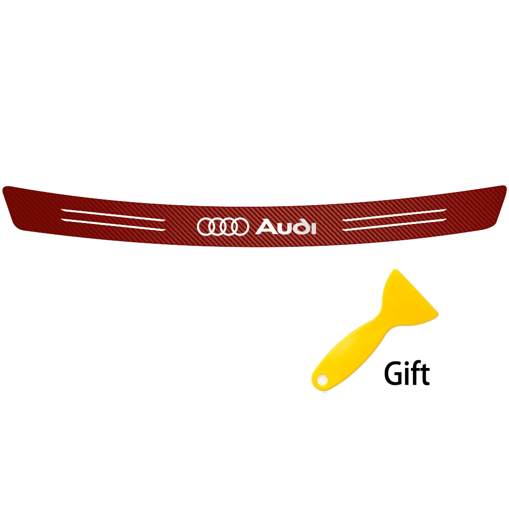 Kohlefaser Auto Heckklappen-Stoßstangenschutz Aufkleber Emblem Dekor für Audi Quattro A3 A4 B8 8P B9 Q3 Q5 Q7 A1 A6 RS Zubehör