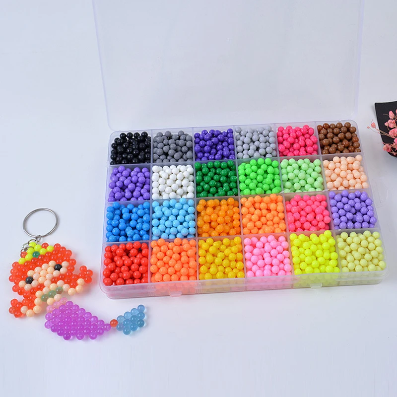 12000pcs 30 Colors Refill Beads Puzzle Crystal DIY Water Spray Beads Set Ball Games 3D Handmade Magic Toys For Children