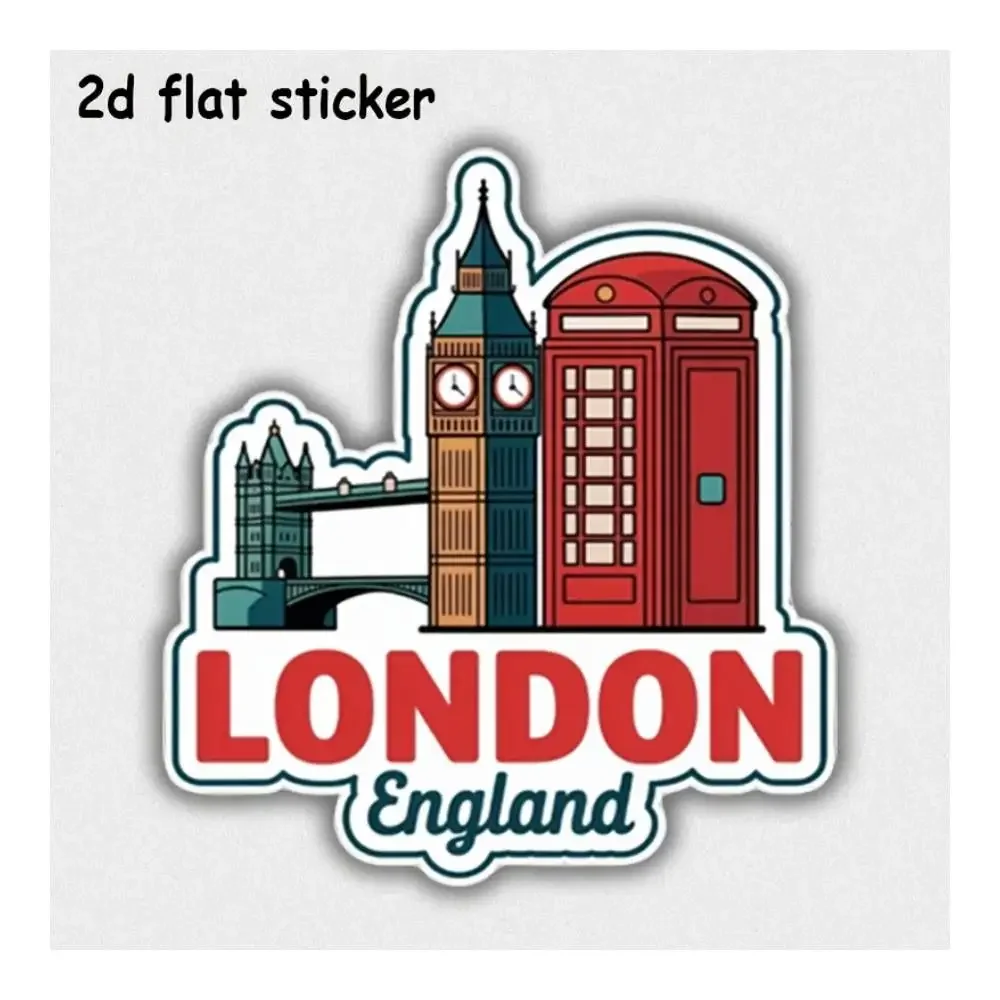 London City Landmarks Design Vinyl Sticker For Car Laptop Window Door Fridge Water Bottle