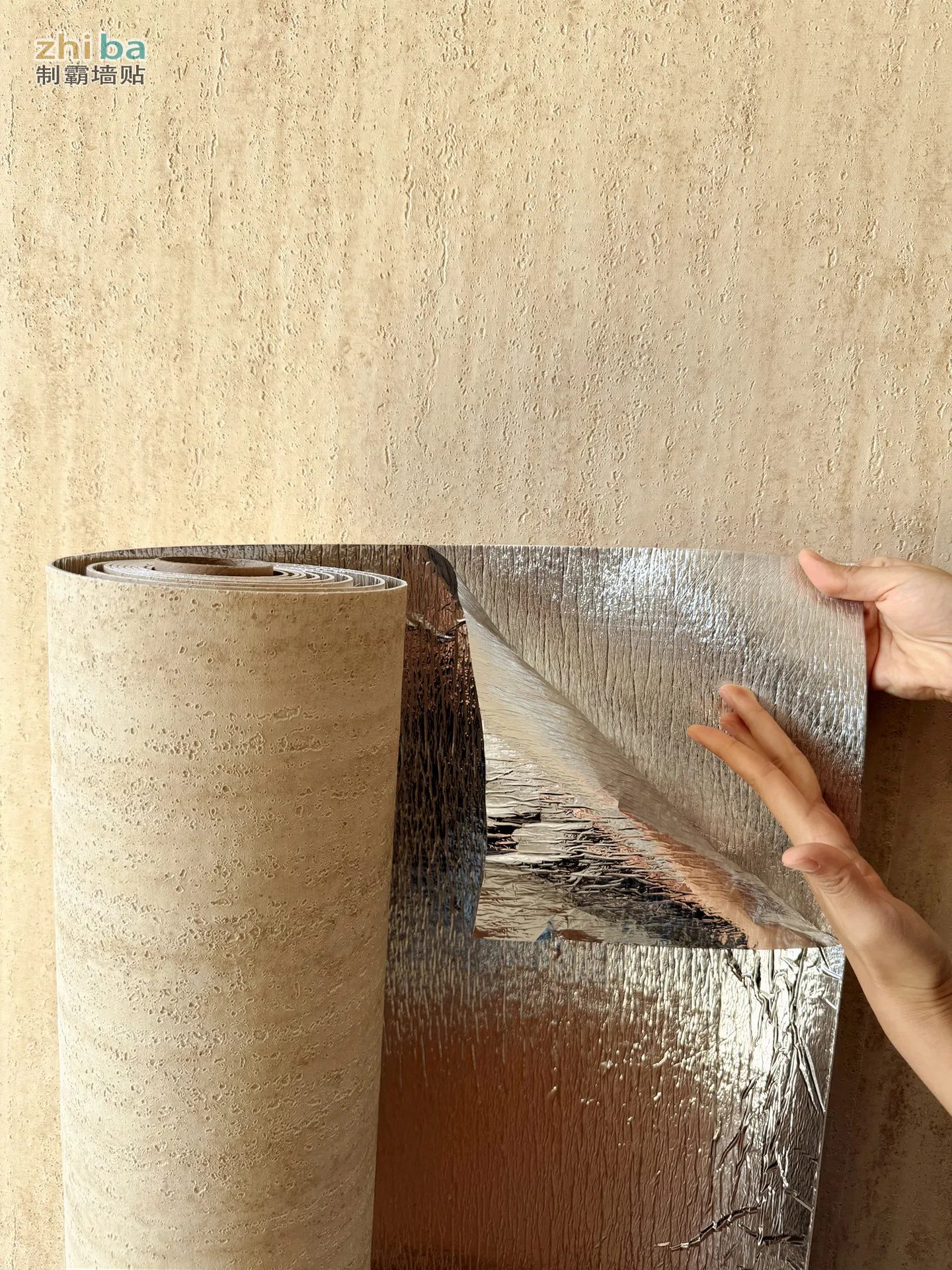

Soft travertine, self-adhesive wallpaper, waterproof restaurant, 3D three-dimensional wall sticker, store flame retardant veneer