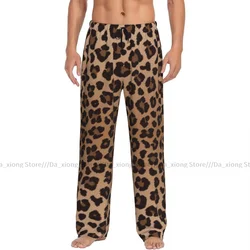 Men's Sleepwear Loose Sleep Pants Pajamas Leopard Pattern Long Lounge Bottoms Casual Homewear