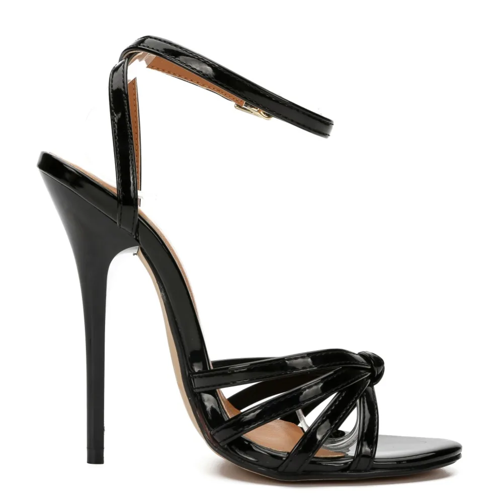 Sexy High Heels Sandals Women Ankle Straps Fashion Summer Gladiator Flip Flops Black Red Party Wedding Shoes Lady Plus Size 48