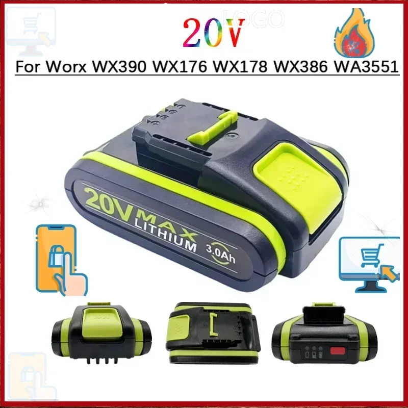 .для литиевой батареи 20 В для Worx lpega WA3551 WA3551.1 WA3553 WA3641 WG629E WG546E WU268 WX678 WX550.2 WX550 worx Tools.