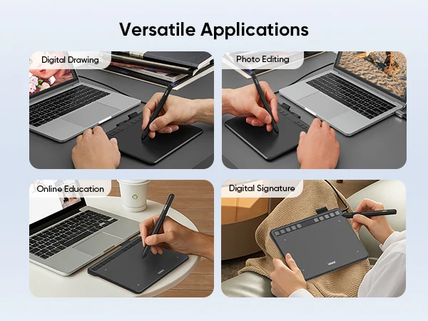 Ugee S640 Digital Graphic Drawing Tablet 6.3x4 Inch with 10 Shortcuts Compatible with Android PC Windows Mac OS for Design