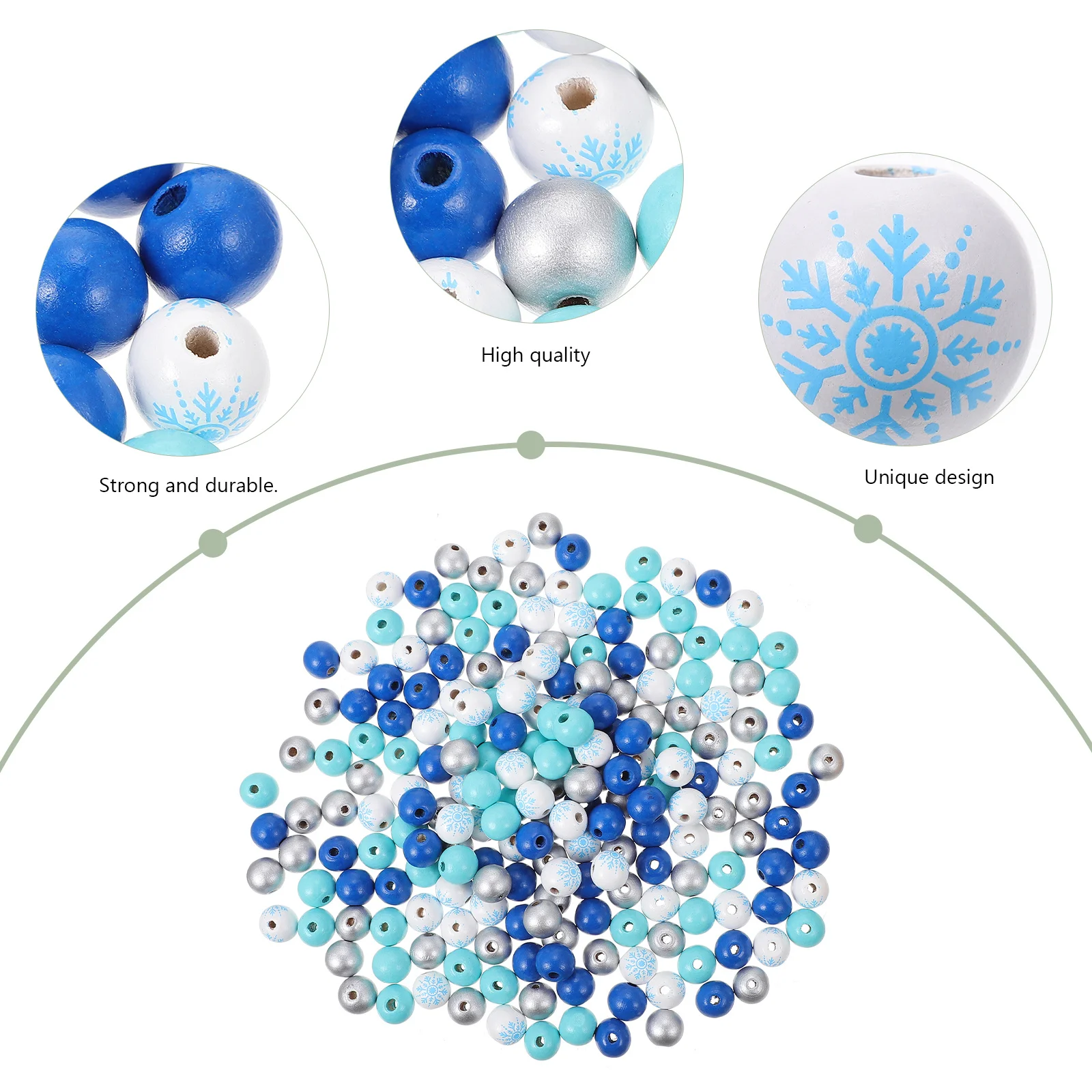 

1Set Wood Beads for DIY Crafts Making Bracelets Necklaces Holiday Pendant Supplies Colored Round Spacer Beads Handicraft