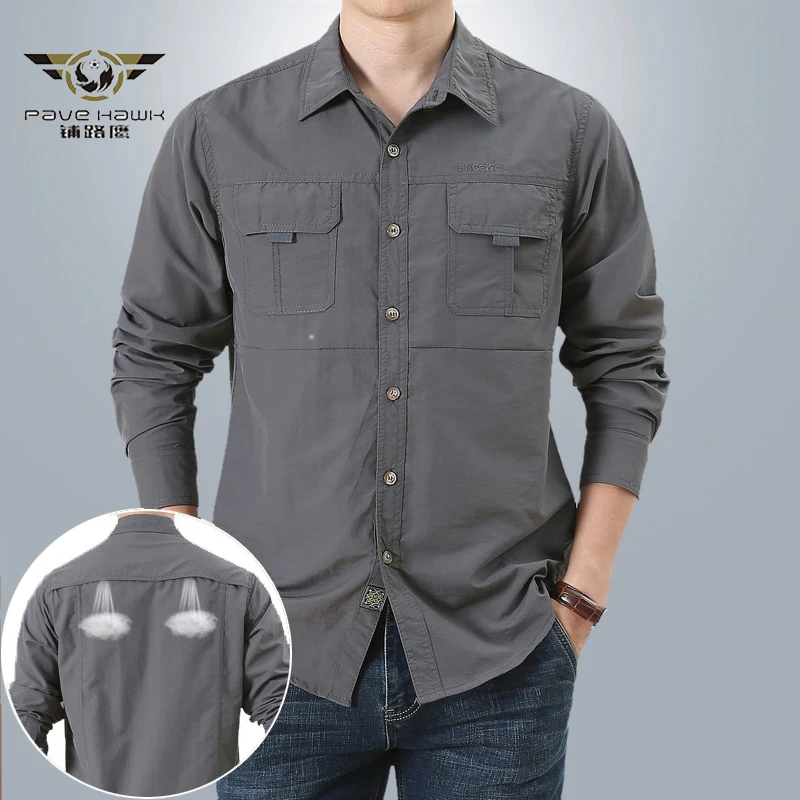 

Quick Dry Tactical Shirt Men Hiking Fishing Breatheable Long Sleeve Shirt Military Combat Trekking Camping Outdoor Shirts