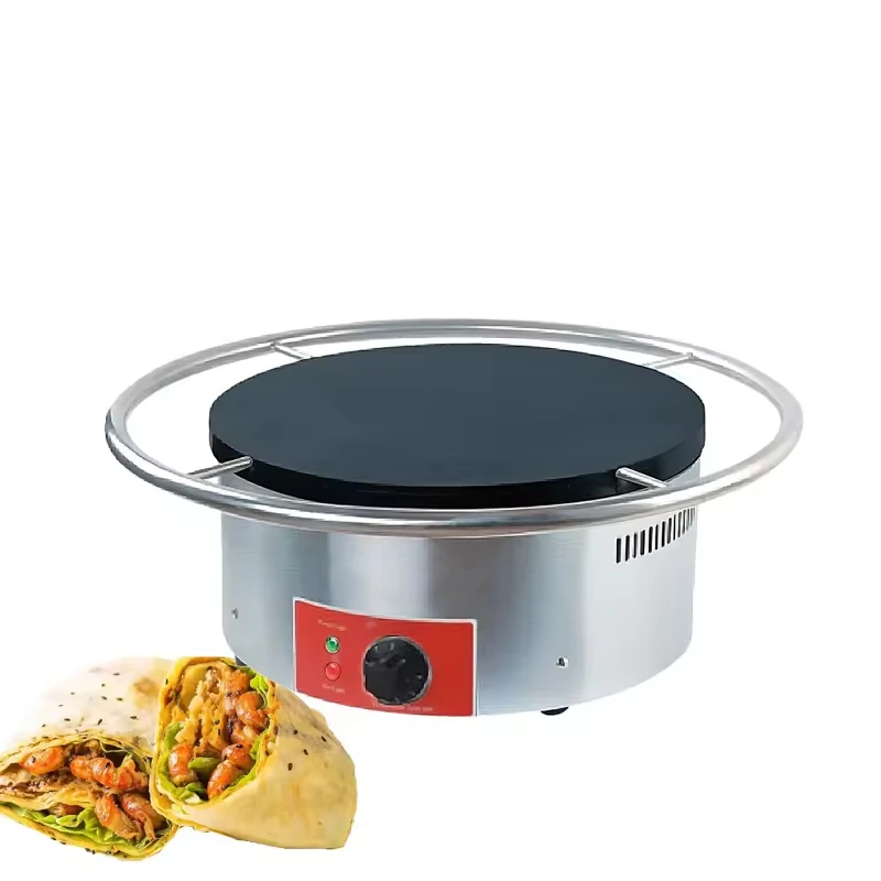 

Commercial Electric Multifunction Crepe Maker with Non-Stick Pancake Pan for Cake Crepe Preparation