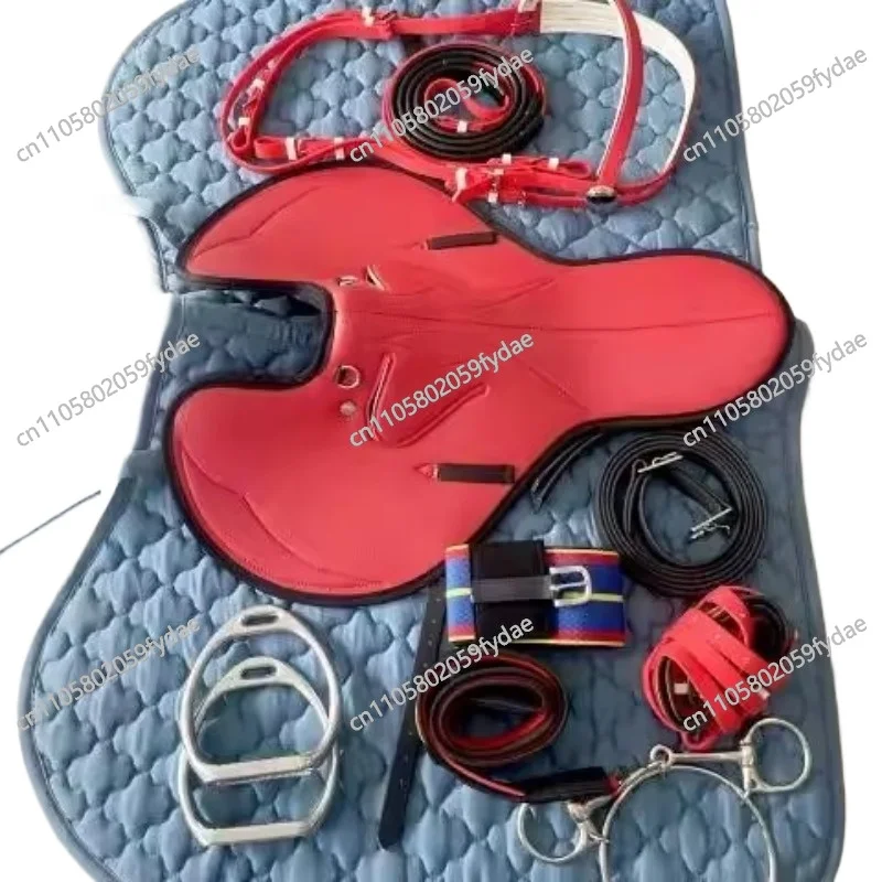 Full Set of Racing Saddles Morning Exercise Saddle Thickened Racing Horse Pommel Harness Supplies Speed Saddle