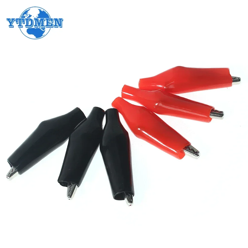 10PCS Alligator Clips Kit Insulation Metal Crocodile Clip 24*28mm 28*35mm 35*45mm DIY Electric Test Clip Red and Black 5pcs Each