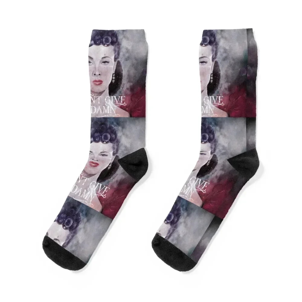 Gone With The Wind quote I don't give a damn Scarlett O'Hara Watercolor Socks cycling Christmas gift Men Socks Women's