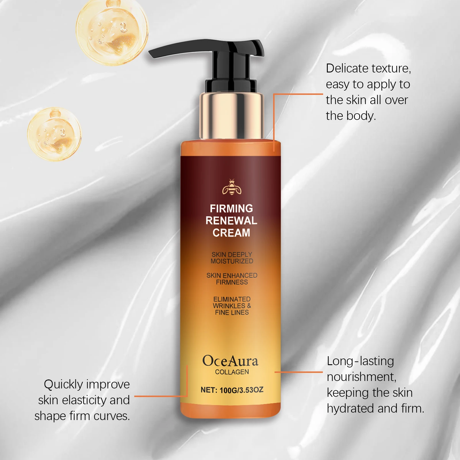 oceaura glutathione body lotion Collagen Firming Anti Wrinkle Cream Whitening Lighten Improve Sagging Skin Repair Dryness Moisturizing Body Apply appropriate amount of Discover the beauty of Pack Size:2 Bottles CAT=Vitamins