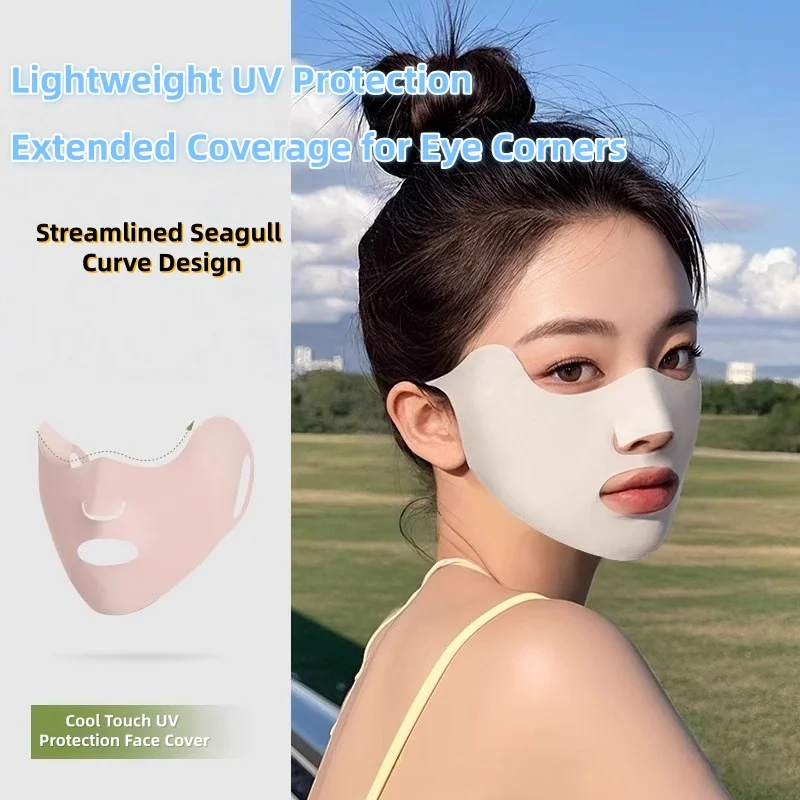 Washable Breathable Ice Silk Anti-UV Sunscreen Mask Dustproof Cycling Face Mask With Eye Corner Protection