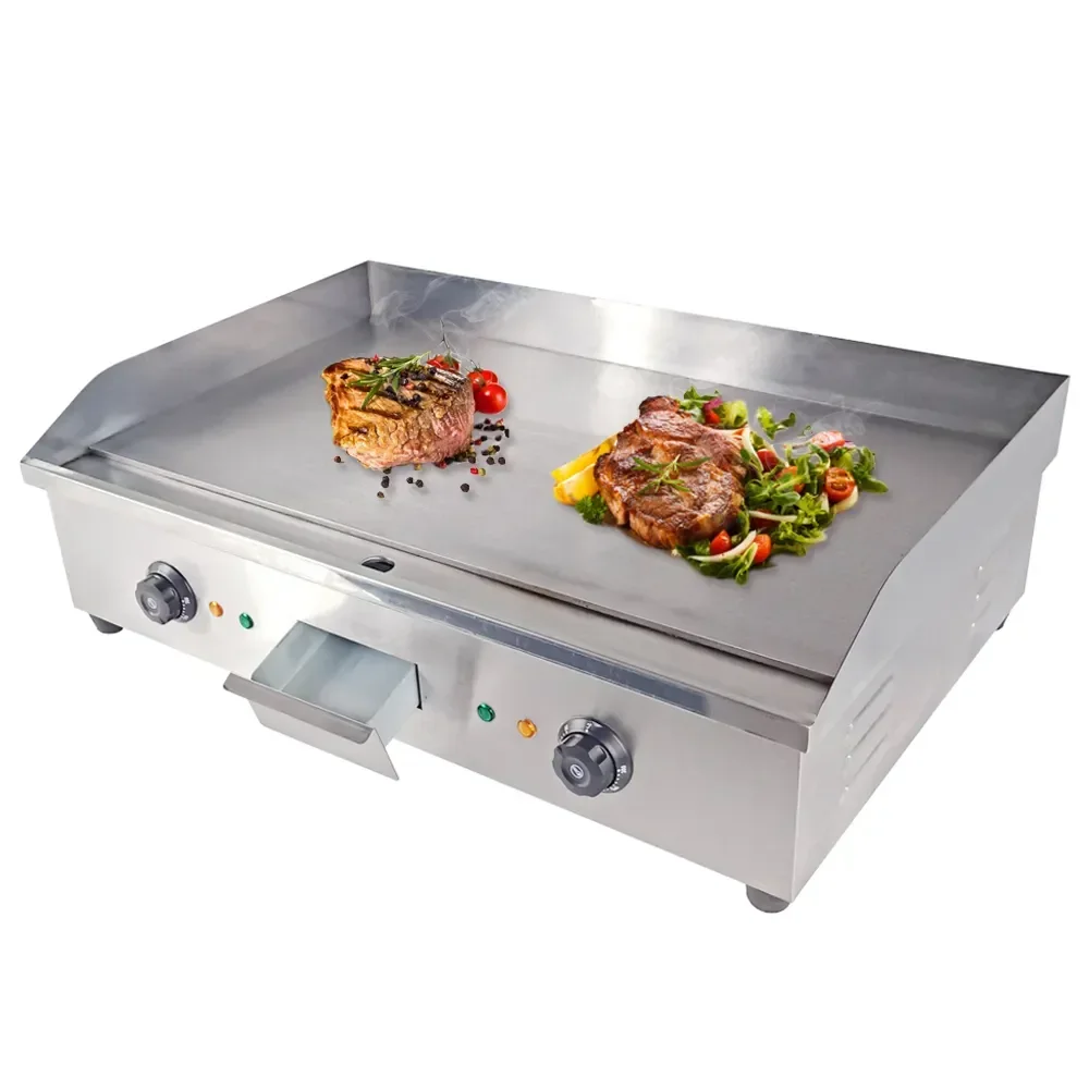 Commercial Restaurant 5.6kw Smokeless Oven Barbecue Grill Griddle Stainless Steel Electric Griddle