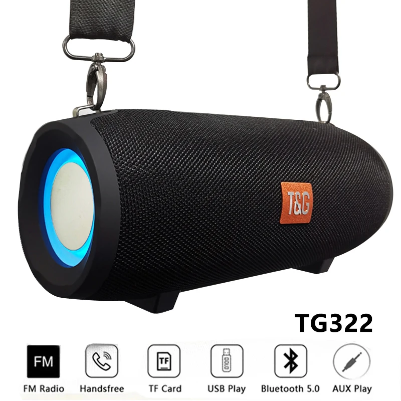 TG322 Bluetooth Speaker High Power Wireless Portable Column Outdoor Waterproof Audio Subwoofer Loudspeaker Boombox Music Center