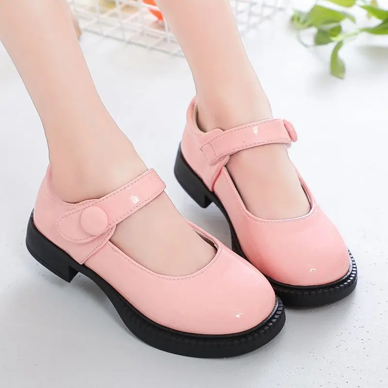 

Girls Leather Shoes for Wedding Party Black White School Shoes Children Dress Shoes Princess Sweet Kids Mary Janes Classic 26-36