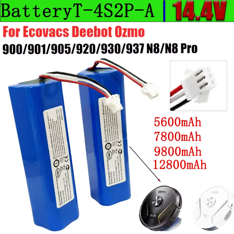 

12800mAh Replacement Battery for Ecovacs Deebot Ozmo 900 901 905 920 930 937 N8 Pro 14.4V Li - ION Robot Vacuum Cleaner Battery