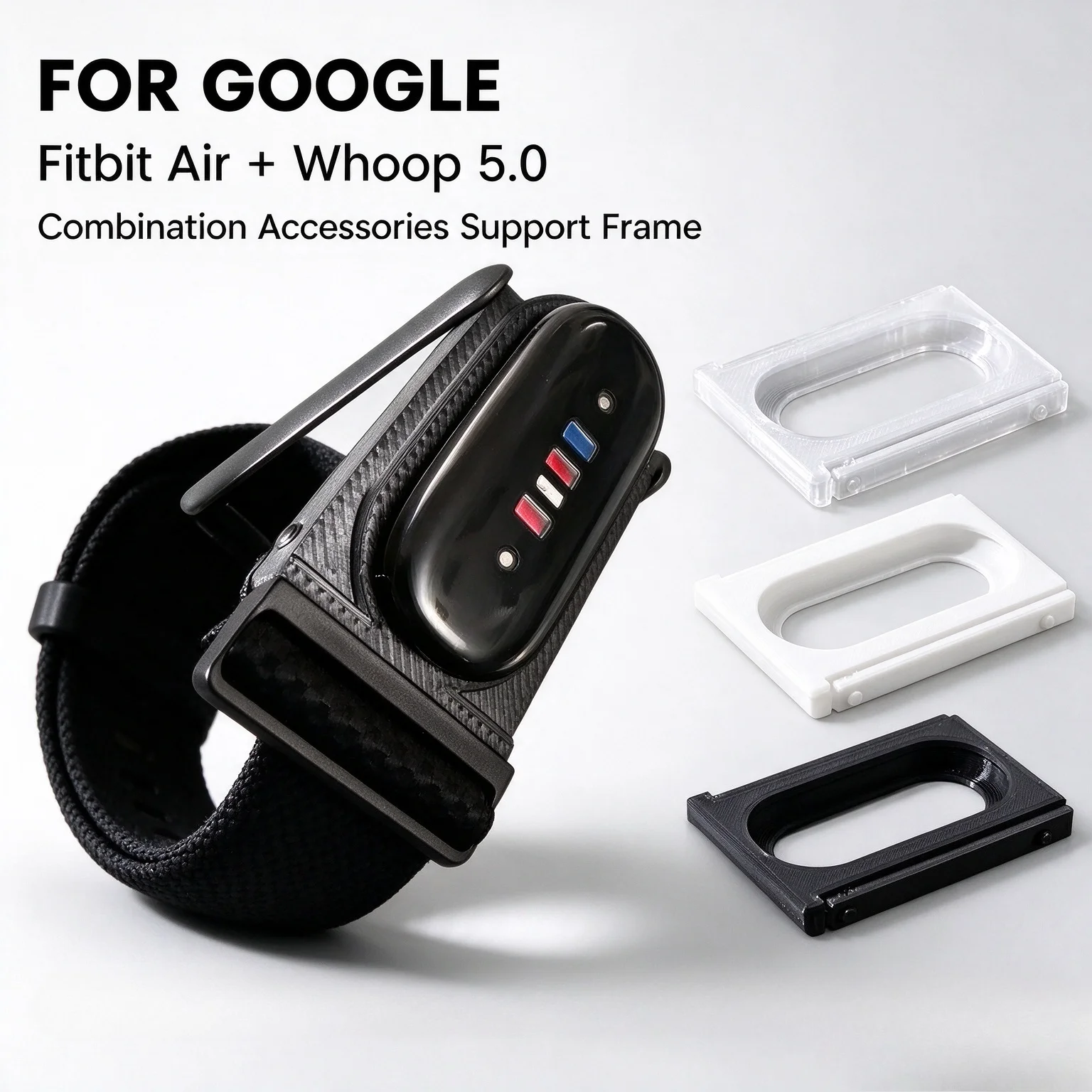 Minimal Plastic Adapter Mount Compatible With Fitbit Air & Whoop 5.0 Creative Mod Replacement Bracket Wearable Tracker Accessory