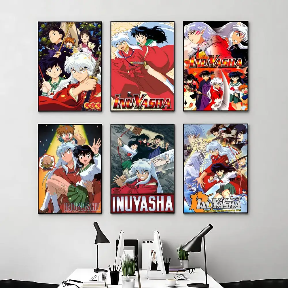 Póster de anime Inuyasha, decoración para habitación de anime, decoración de pared, mochila de película, arte musical para pared interior
