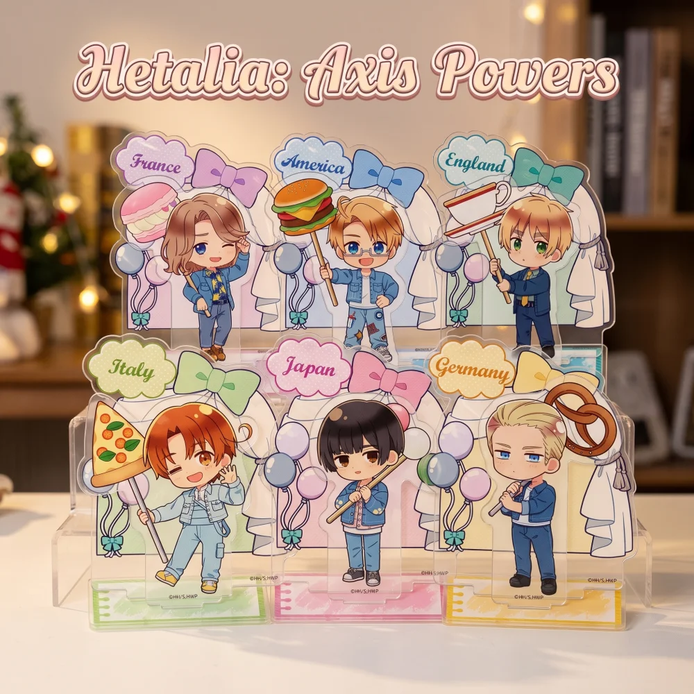 Hetalia: Axis Powers Cowboy Italy Germany America England 10CM Acrylic Stand Keychain 2026 New Anime Stand Desktop Display Gift