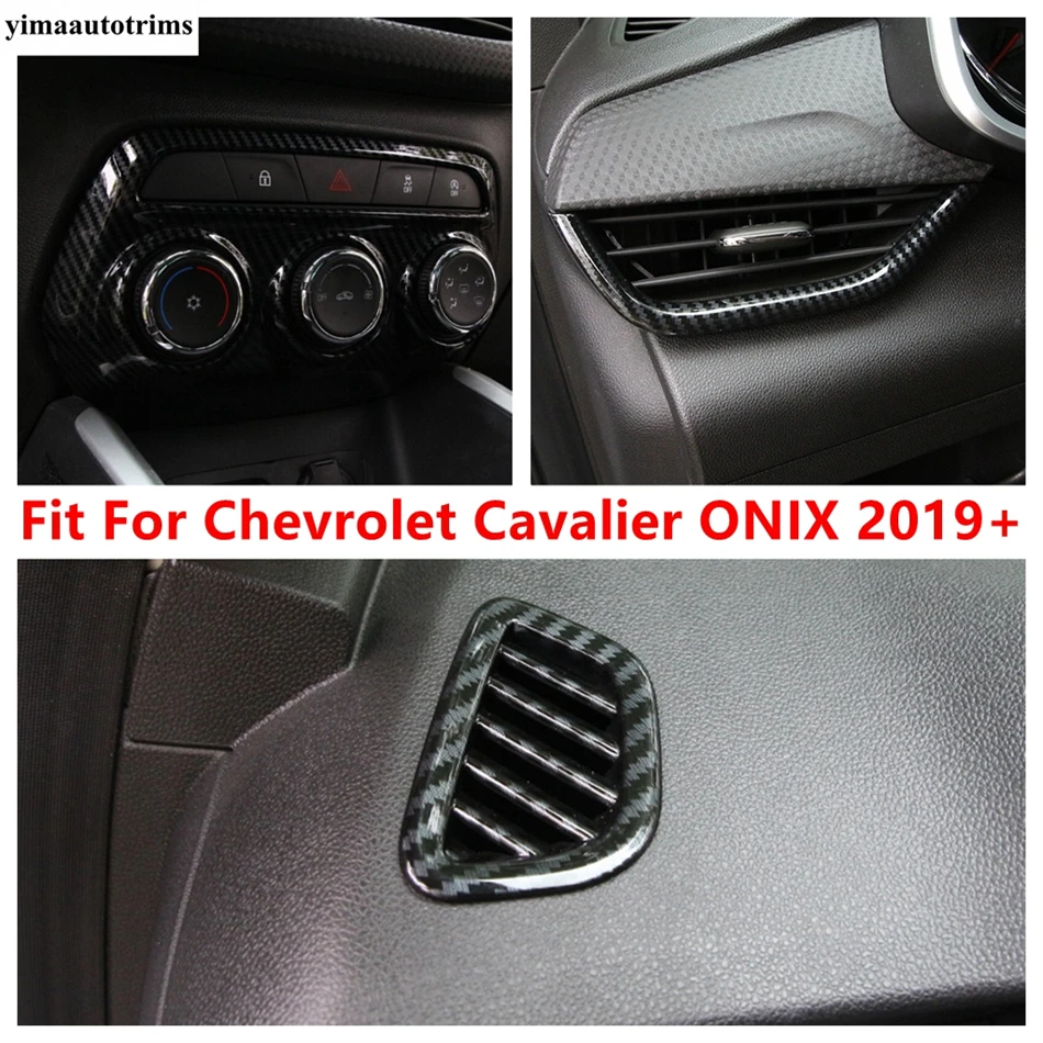 

For Chevrolet Cavalier ONIX 2019 -2024 Carbon Fiber Central Control AC Air Conditioning Vent Outlet Panel Cover Trim Accessories