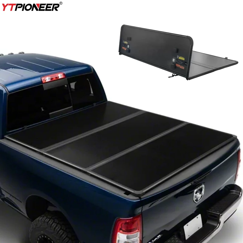 For 2020 2021 2024 5th Gen Dodge Ram 1500 2500 Trx Rebel Rear Trunk Box Lid Hard Tri Fold Tonneau Cover Truck Bed Cover
