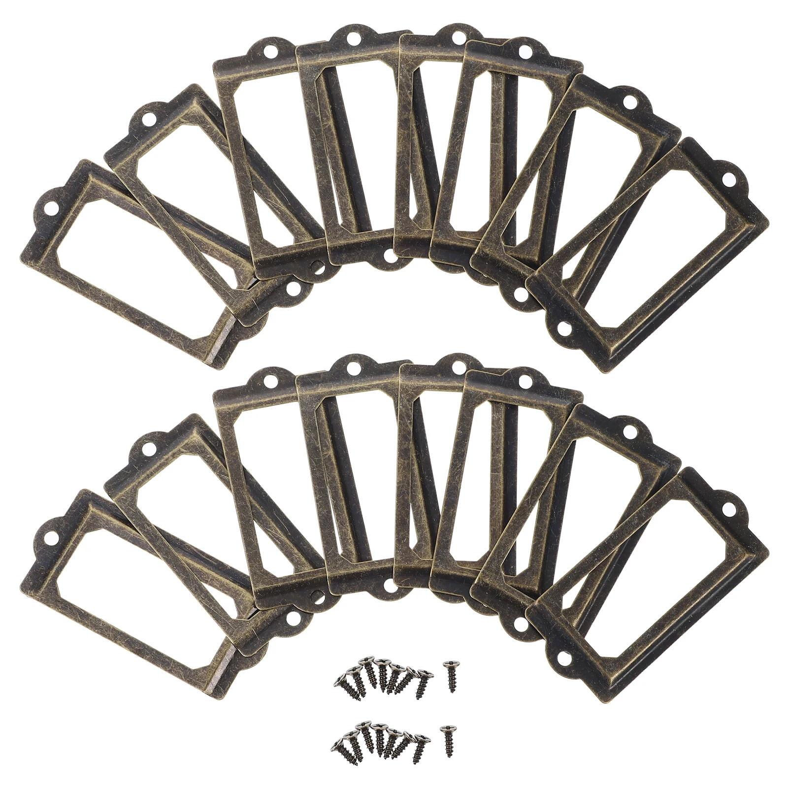 

30 Pcs Iron Frame Handle Accessories Decoration Drawer Pull Holder Label Holders Cards Vintage Cabinet Office