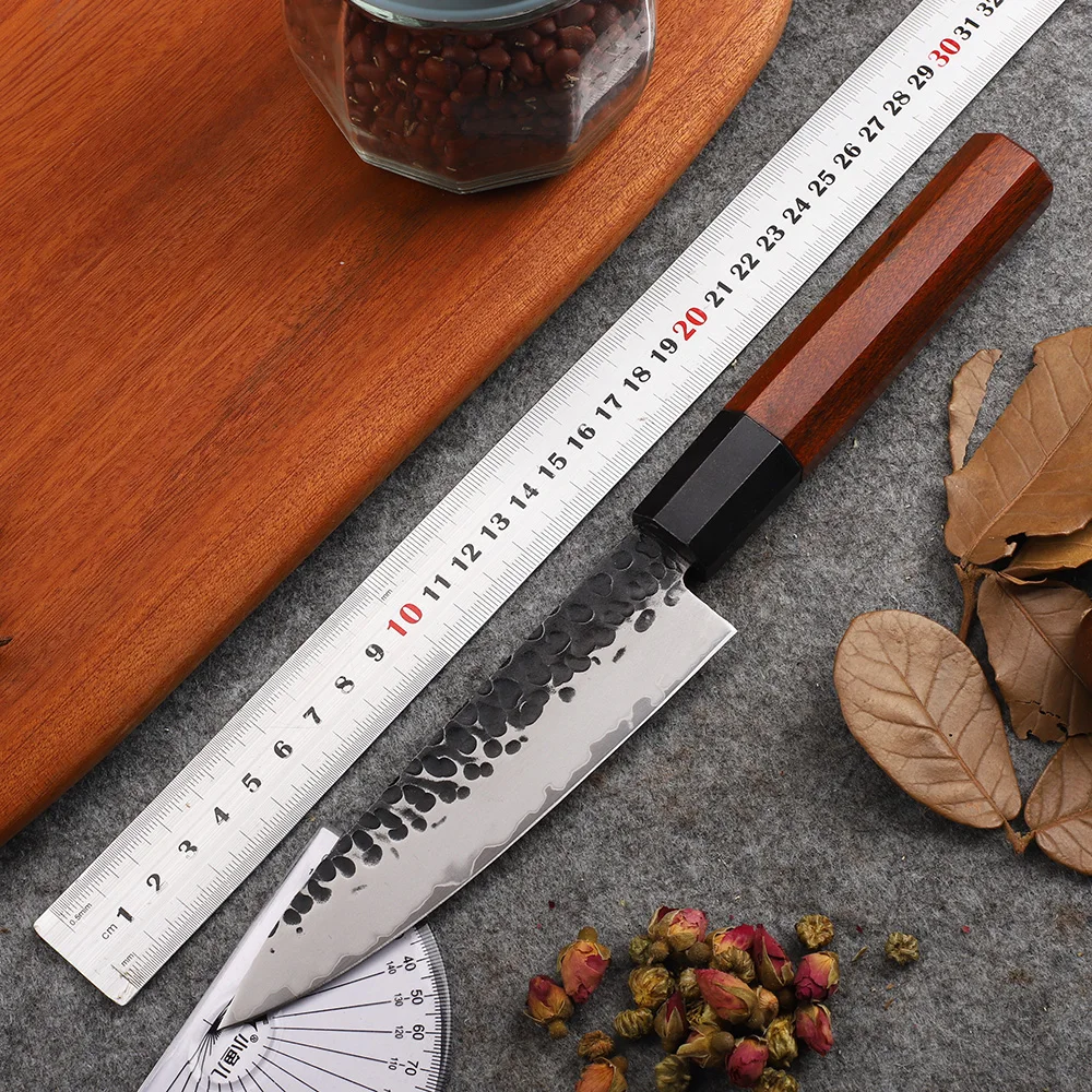 New 5.5 Inch 8Cr17MoV Steel Core Triple Steel Blade Kitchen Multi-Purpose Chef Professional Cooking EDC Tool Fruit Knife