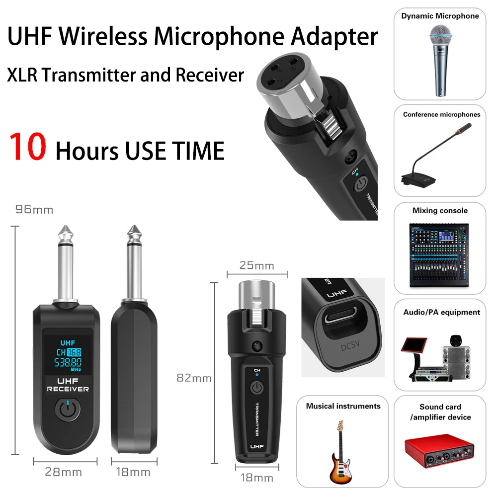 

Dual-Channel UHF Wireless System | 0.2% THD 110dB Dynamic Range | Guitar/Mic Converter | 30-50m Penetration | Galvanized XLR