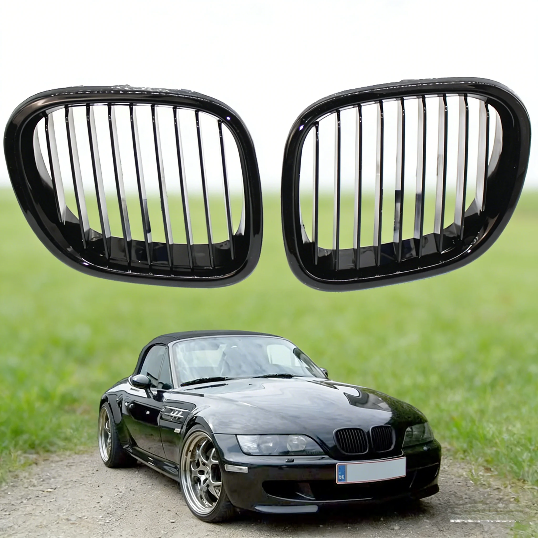 

Replacement For BMW Z3 1996-2002 Car Type 1 Pair Front Grill Black Left Right Side Grille 51138412950 51138412949