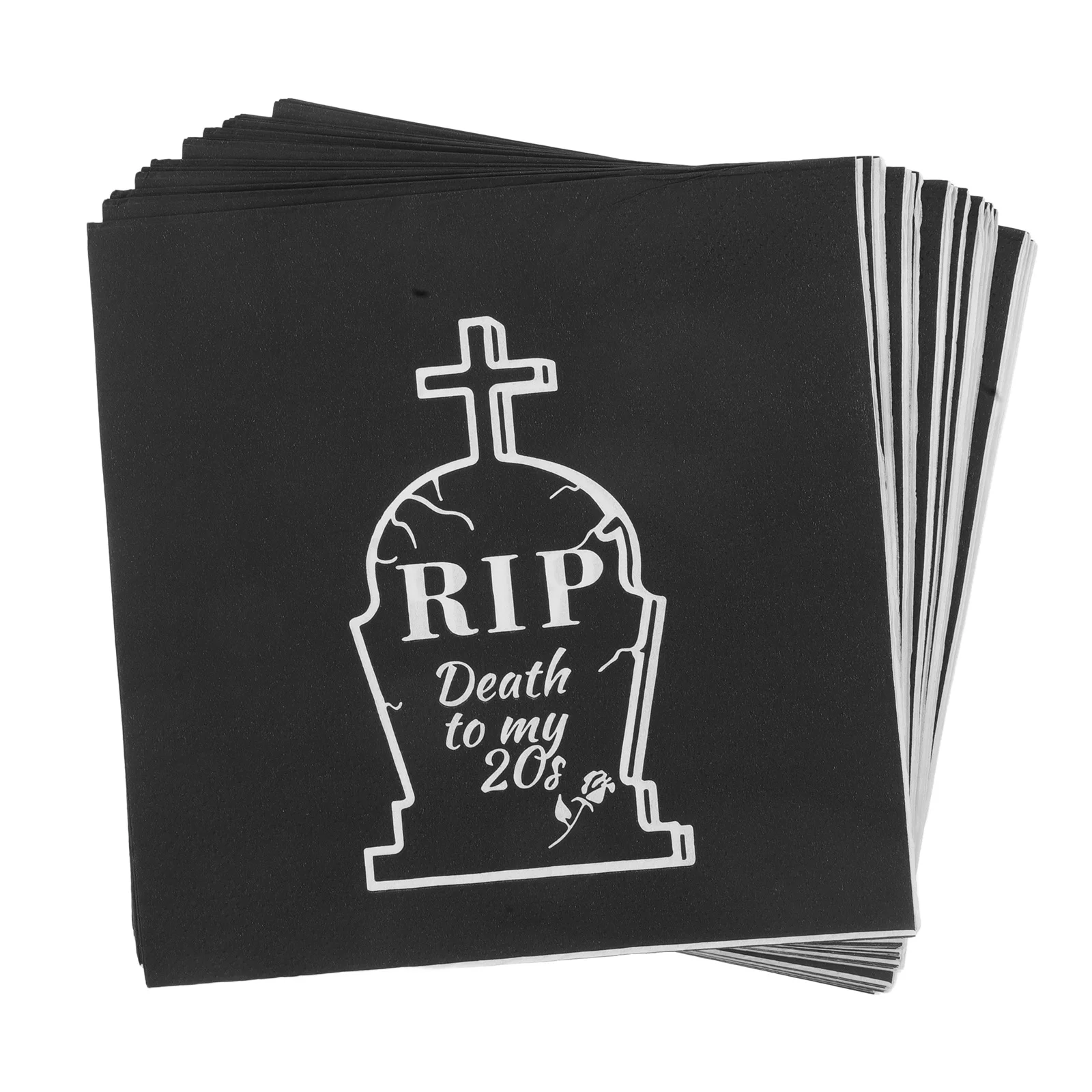 20 قطعة الموت إلى بلدي 20S مناديل الهالوين الأسود شواهد القبور المتاح ورقة كوكتيل المناديل زينة الحفلات لوازم عيد الميلاد