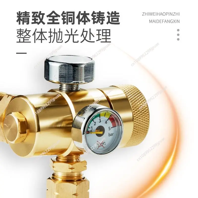 Alloy Mini Oxygen Regulator Oxygen Pressure Reducing Regulators Valve G5/8 Oxygen Pressure Reducer Anti Fall Welding Gas Meter