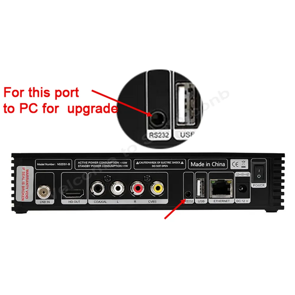 USB/DB9 RS232 to Stereo for GTMedia V8 V8X V8 Prime Firmware Upgrade Flash Download Cable