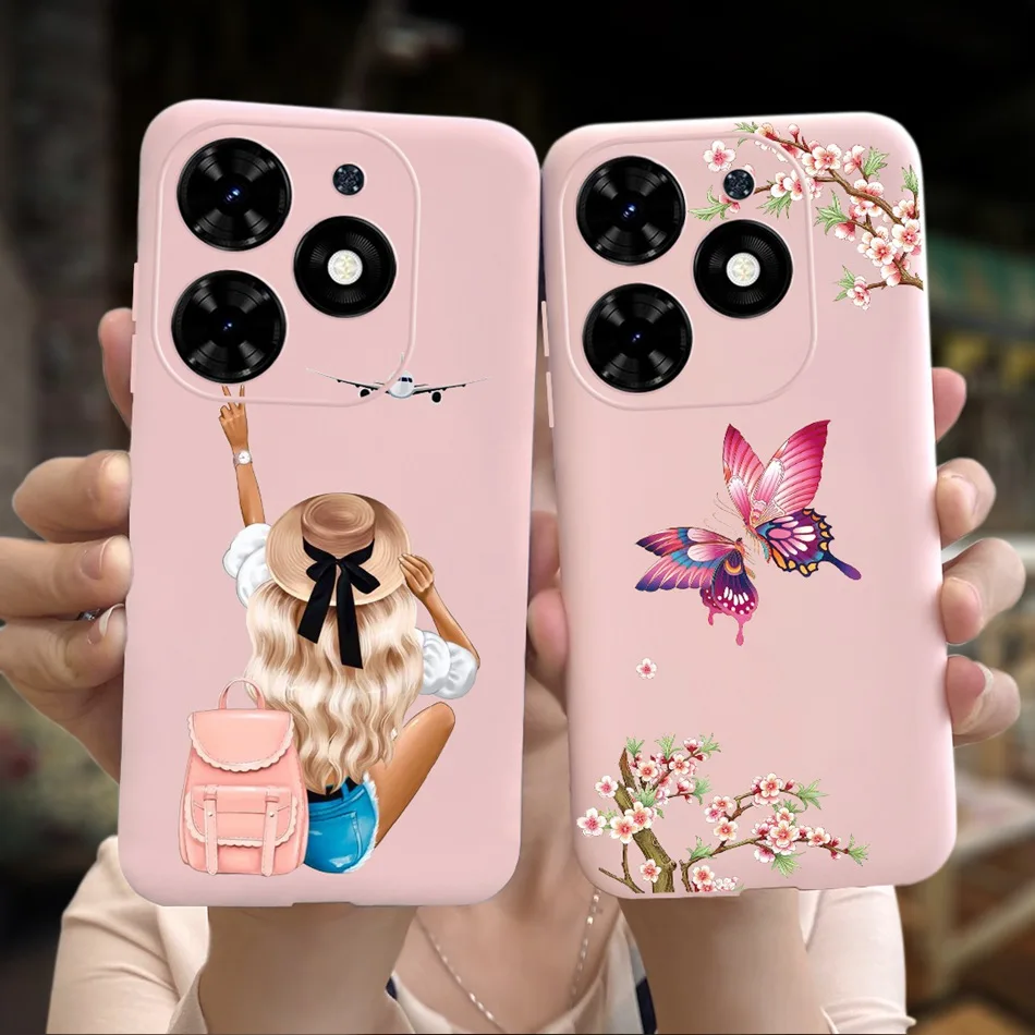 غطاء خلفي من السيليكون الناعم للهاتف ، جراب هاتف نحيف ، نمط القمر الرخامي ، حافظة عصرية ، Tecno Spark Go ، من من BG6