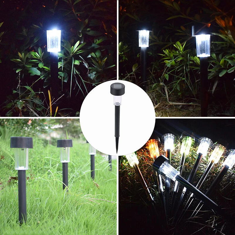 Luces solares para exteriores, lámpara LED de acero inoxidable para césped, sello impermeable IP65, luz alimentada por energía Solar para decoración de pasarela de jardín