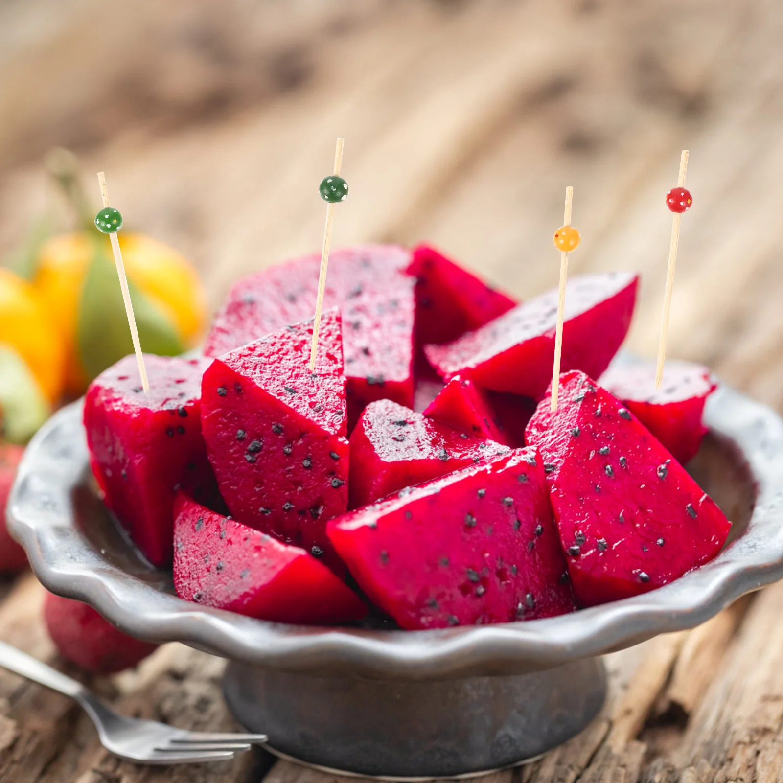 

100Pcs Fruit Picks Cocktail Sticks Bamboo Appetizer Picks for Party Snacks Kebabs Desserts Charcuterie Boards Food Decorations