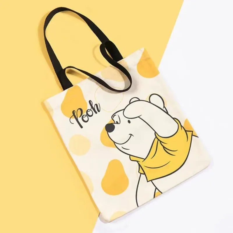 Disney\'s New Winnie The Pooh Peripheral Cartoon Women\'s Canvas Bag Single Shoulder Large Capacity Work Portable Canvas Bag