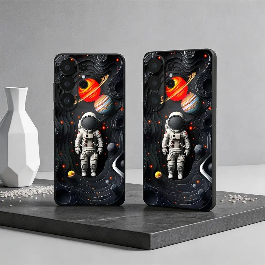 Creative Planet Astronauts Case for Samsung Galaxy S26 Ultra S10 S9 S24+ Note 20 8 9 10 S23 S26+ S21 FE S25+ S20 S25 Plus S24