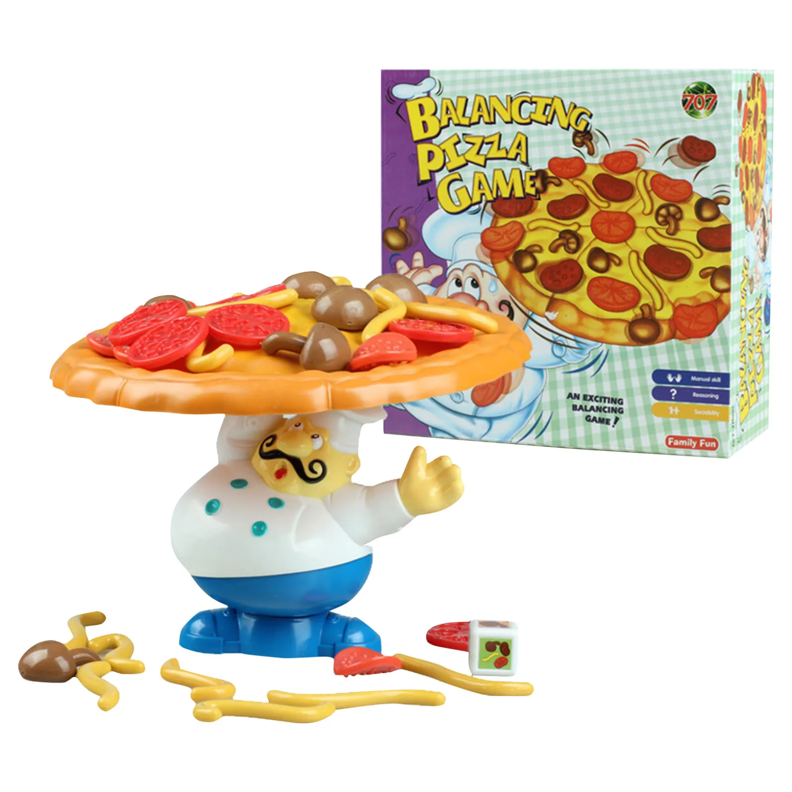 Balancing Pizza Game Tabletop Funny Stacking Topple Pizza Toy Multiplayer Board Game For Family Parties Parent Child Interactive