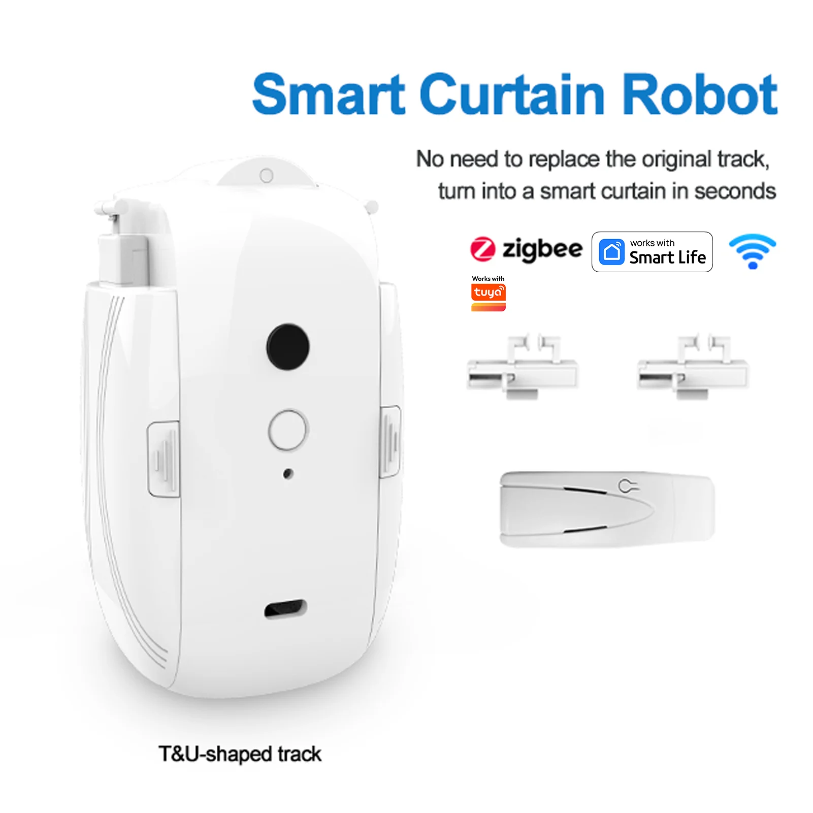 Zigbee T U I Track Roman Rod Smart Curtain Motor Electric Automatic Curtain Robot APP Voice Control Alexa Google Home Alice