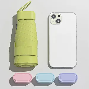 UPF50+ Mini Folding Umbrella Vinyl Small Pocket Sunshade Rain Umbrella Travel Ultraviolet Protection Capsule Sunshade 8 Top Sales Foldable Beach Umbrella - №4