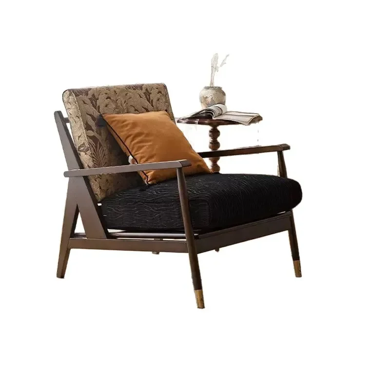 

Nordic Solid Wood Single Sofa Chair Club Hotel Lobby Leisure Chair