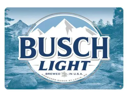 Busch Light Beer Tin Sign 8”x12” BREWED IN USA