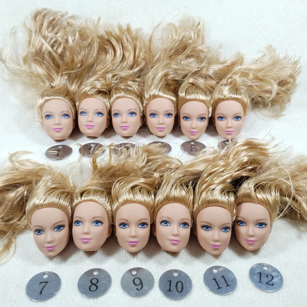 B16-5 Original Foreign Trade West Asia NO SMILE Beauty 1/6 OOAK NUDE Doll Head Mussed MIXED Hair for DIY