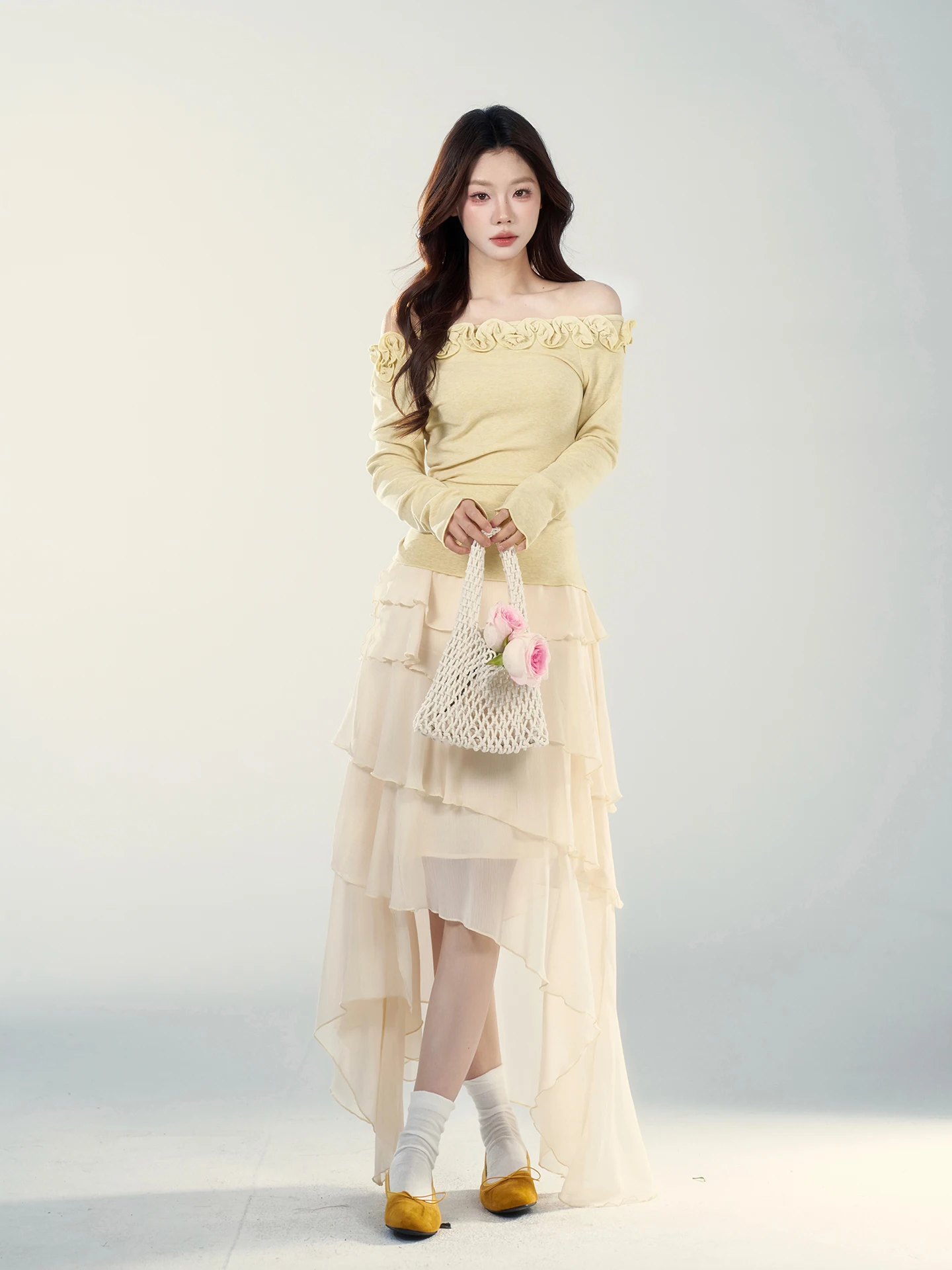 

Asymmetric High Waist A-Line Skirt Women's Spring 2026 New Style Commute Korean Version Small Wild Berries Skirt