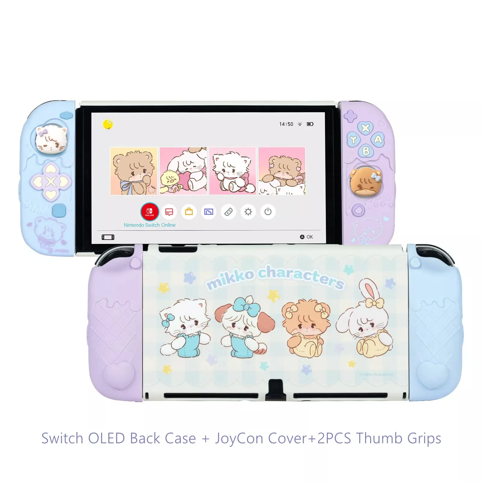 Geekshare-Nintendo Switch用のMikko保護ケース,ジョイコンカバー,サム