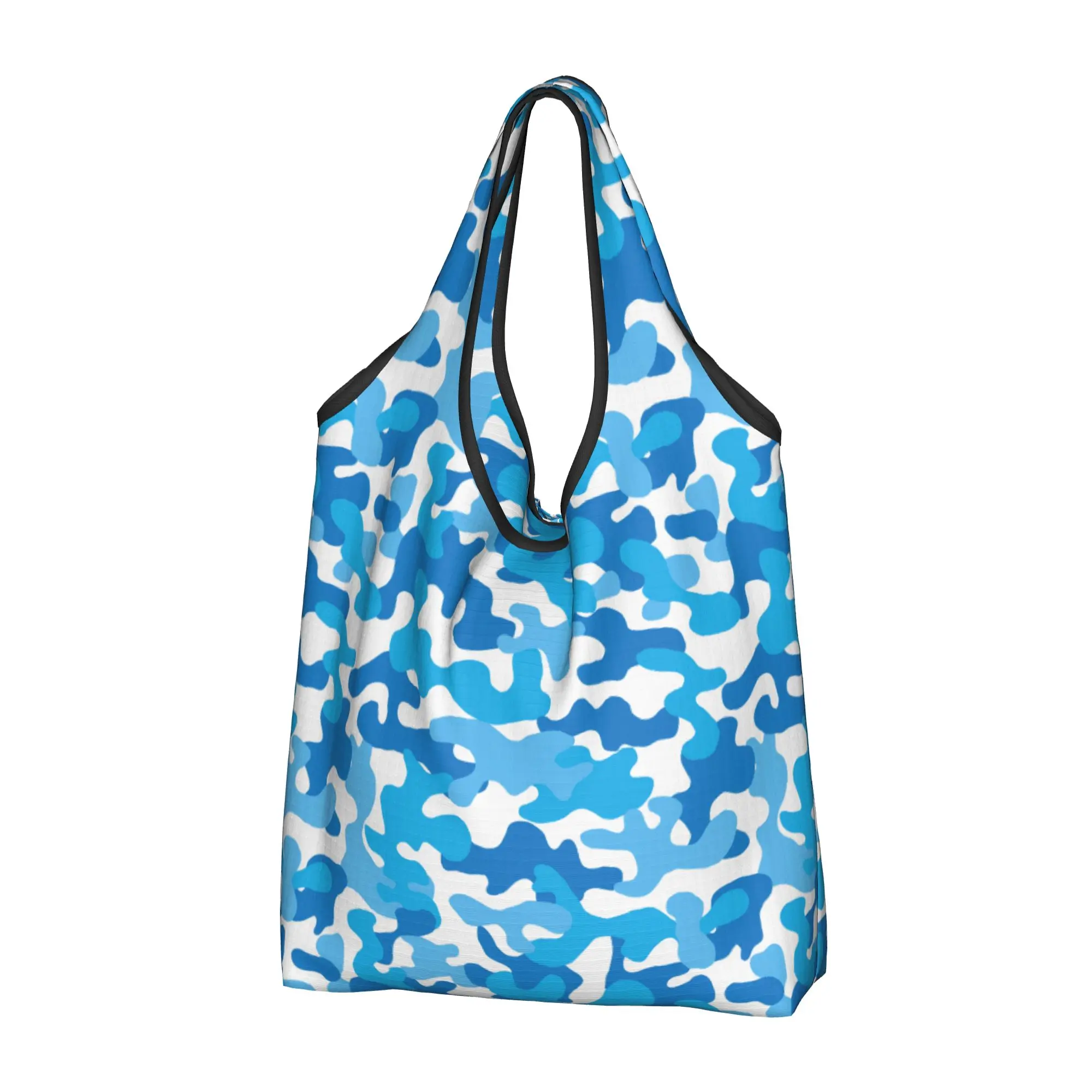 Kawaii Camouflage Camo Military Army  Shopping Tote Bags Portable Tactical Camo Groceries Shopper Shoulder Bag