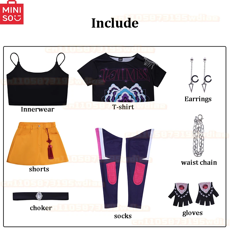 مينيسو 2025 جديد KPop ميرا تأثيري الاطفال زي شعر مستعار النساء الفتيات هالوين كرنفال كوميك كون حفلة لعب الأدوار وتتسابق #5