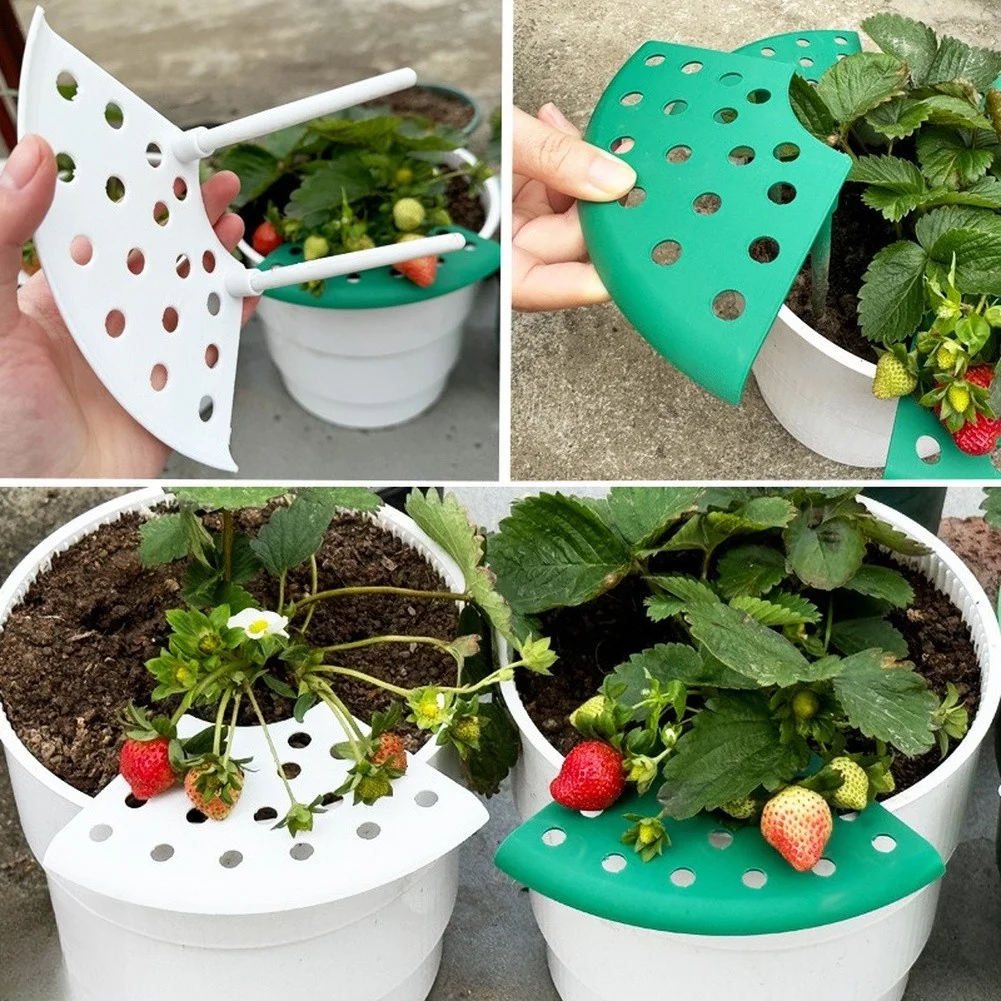 8 Pack Strawberry Plant Support Holder Green Plastic Garden Trellis Stand For Strawberries Vegetables Flowers Outdoor Growing